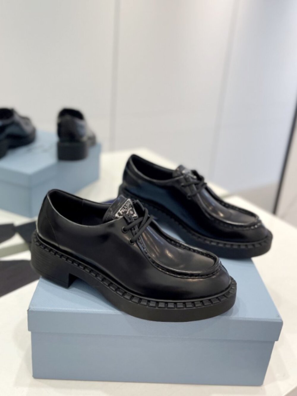 Prada black loafers